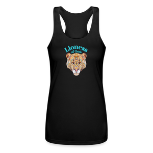 Lioness of God - Women’s Performance Racerback Tank Top - black