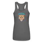 Lioness of God - Women’s Performance Racerback Tank Top - charcoal