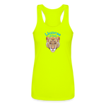 Lioness of God - Women’s Performance Racerback Tank Top - neon yellow