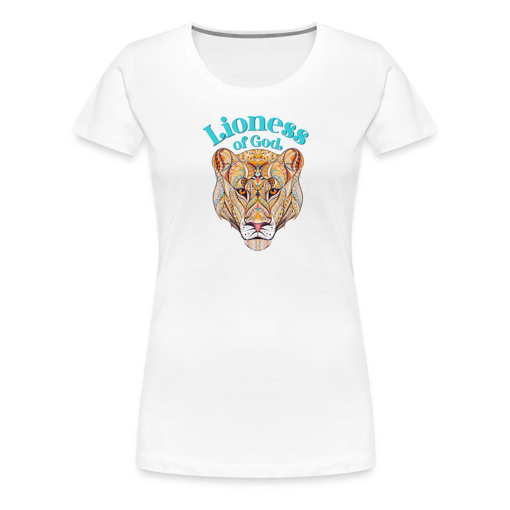 Lioness of God - Women’s Premium T-Shirt - white