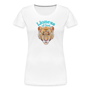 Lioness of God - Women’s Premium T-Shirt - white