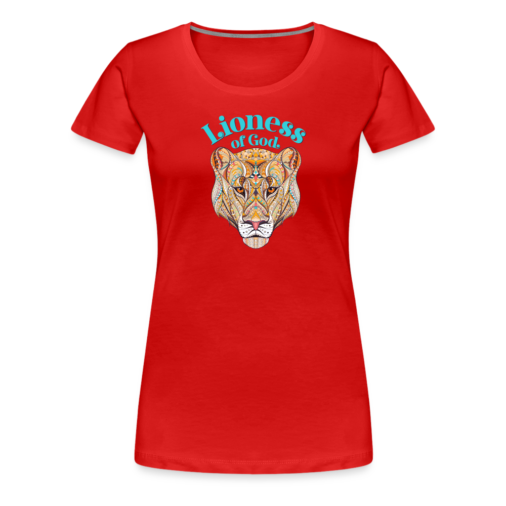 Lioness of God - Women’s Premium T-Shirt - red