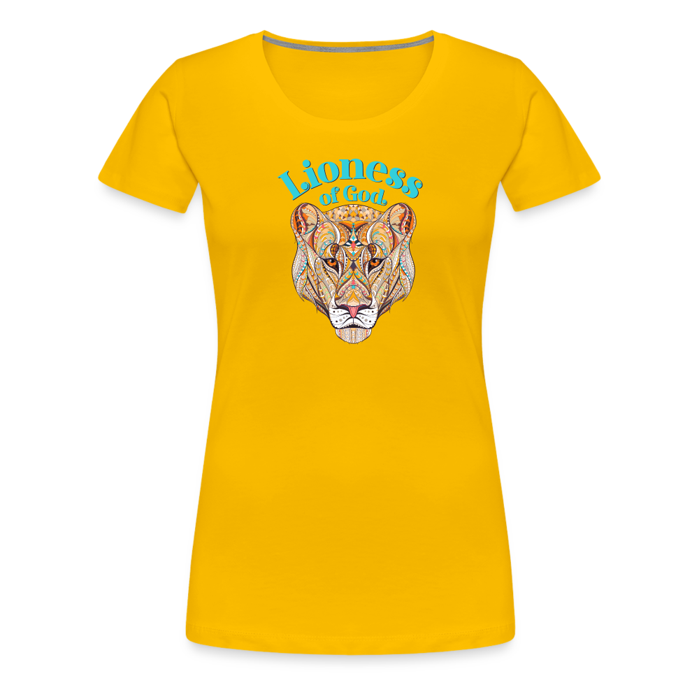 Lioness of God - Women’s Premium T-Shirt - sun yellow