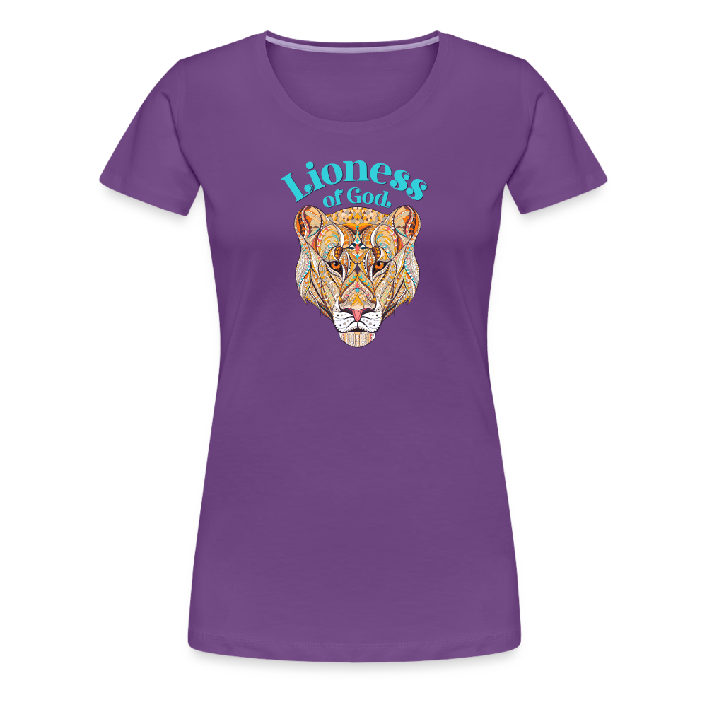 Lioness of God - Women’s Premium T-Shirt - purple