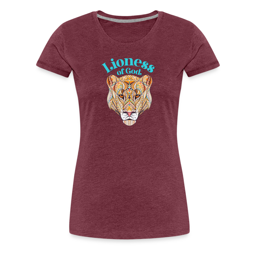 Lioness of God - Women’s Premium T-Shirt - heather burgundy