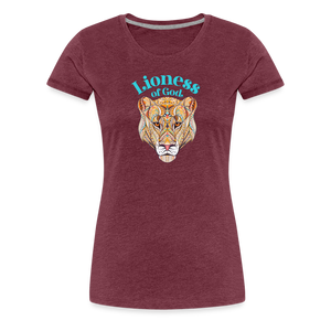 Lioness of God - Women’s Premium T-Shirt - heather burgundy