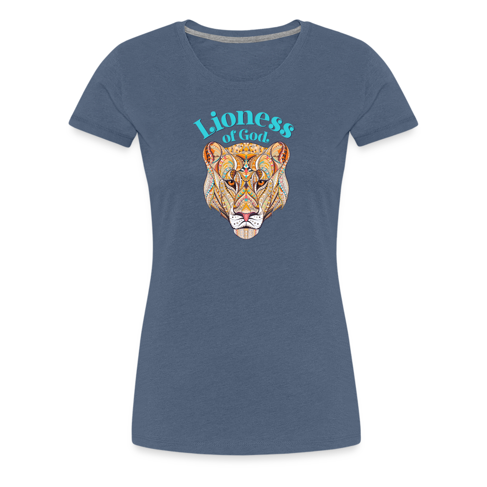 Lioness of God - Women’s Premium T-Shirt - heather blue
