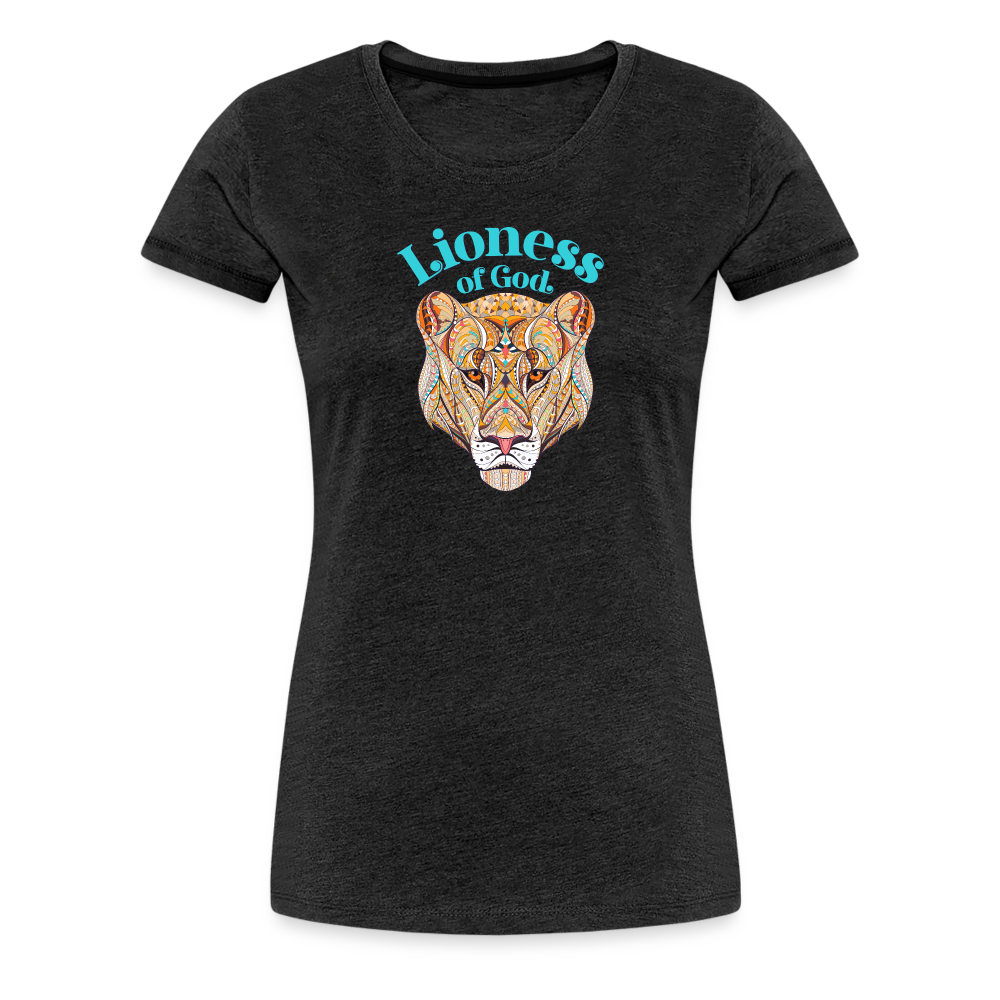 Lioness of God - Women’s Premium T-Shirt - charcoal grey