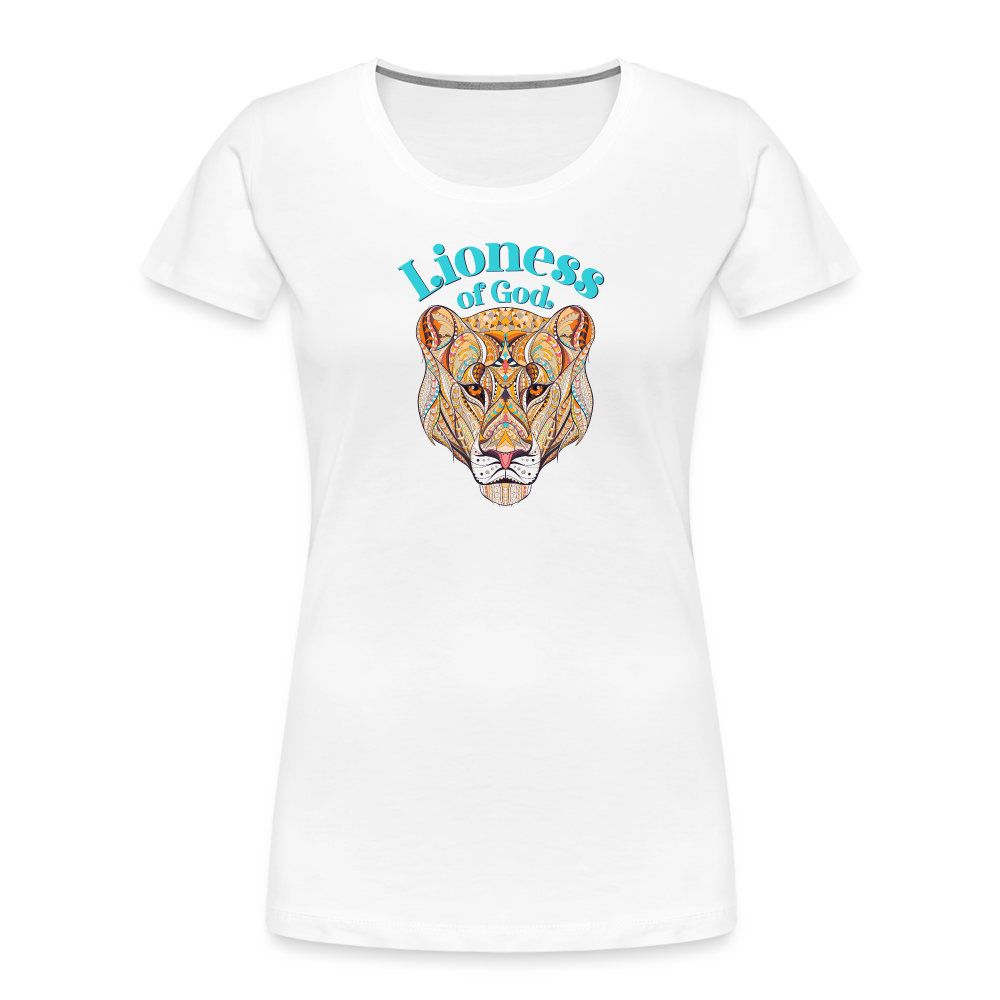 Lioness of God - Women’s Premium Organic T-Shirt - white