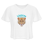 Lioness of God - Women's Cropped T-Shirt - white