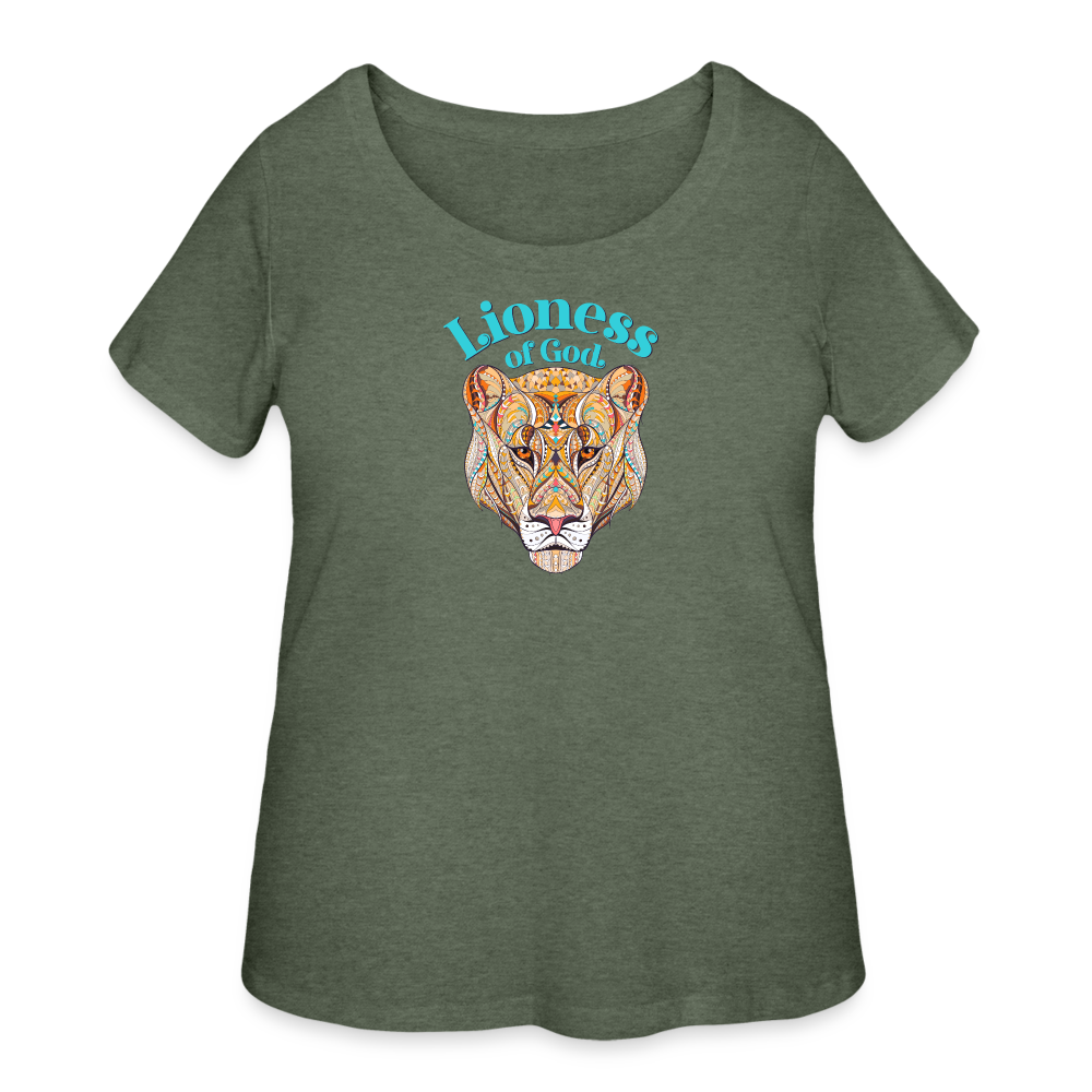 Lioness of God - Women’s Curvy T-Shirt - heather military green
