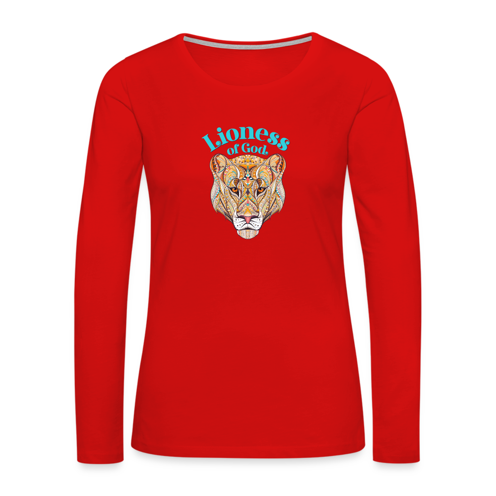 Lioness of God - Women's Premium Long Sleeve T-Shirt - red