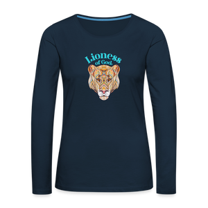 Lioness of God - Women's Premium Long Sleeve T-Shirt - deep navy