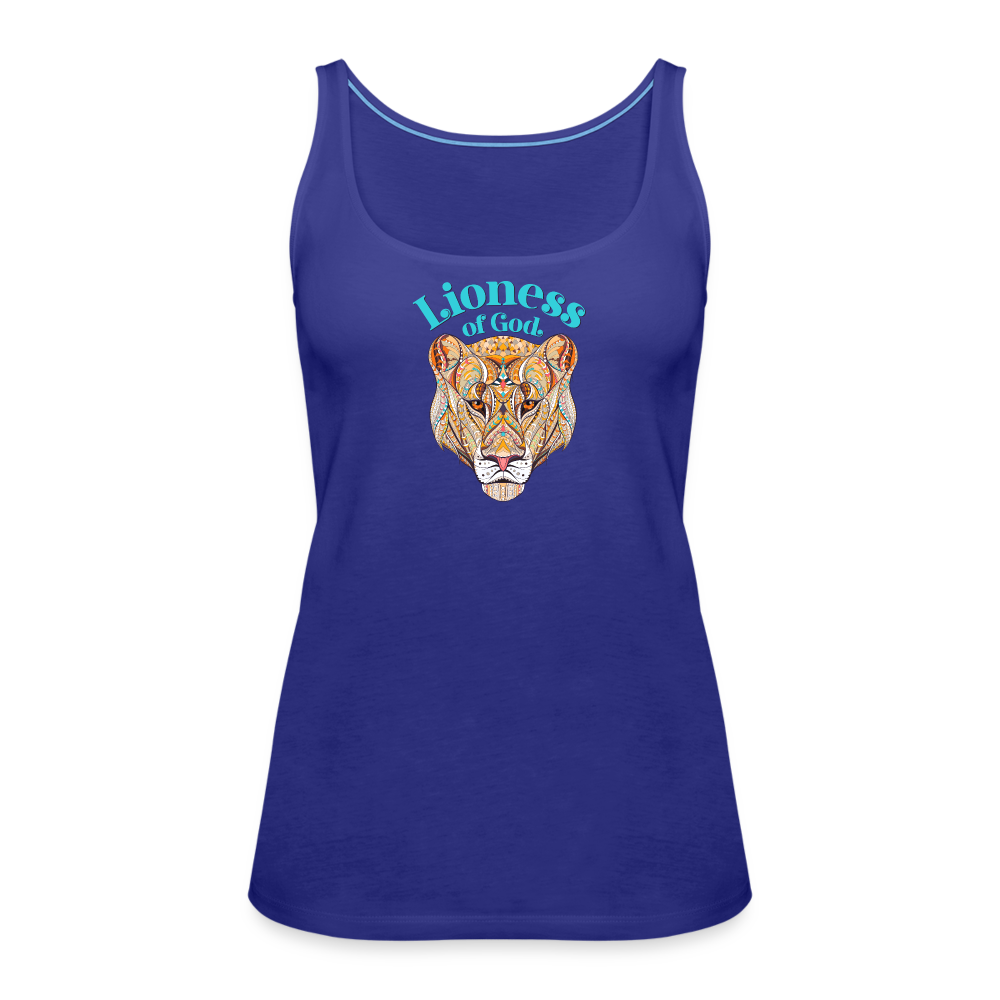 Lioness of God - Women’s Premium Tank Top - royal blue