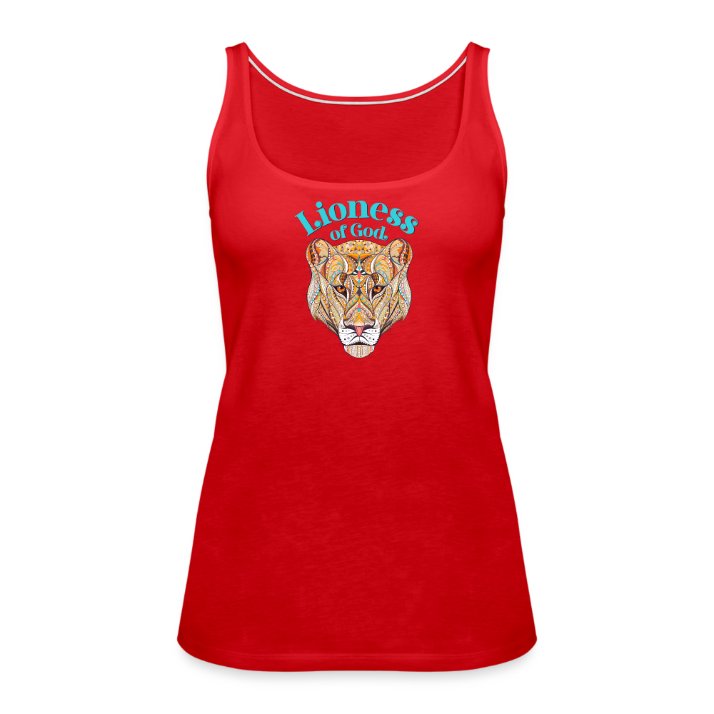 Lioness of God - Women’s Premium Tank Top - red