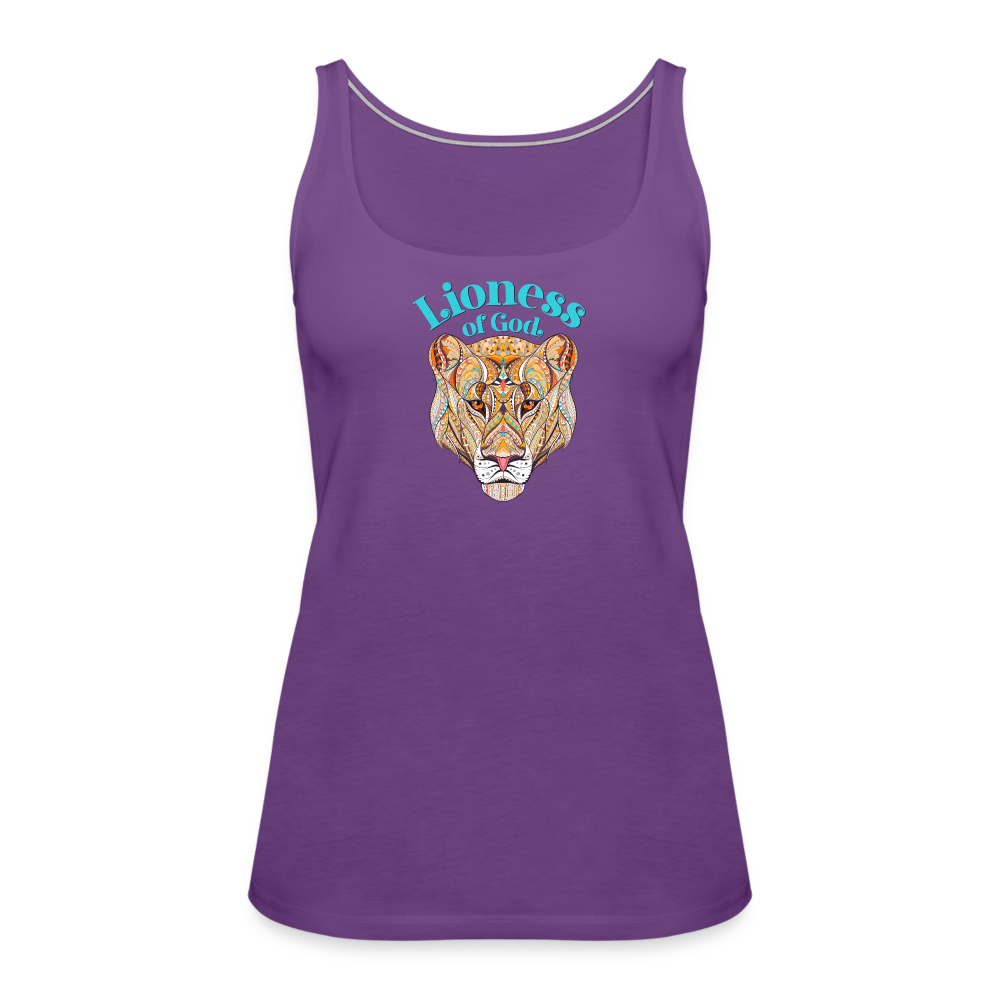 Lioness of God - Women’s Premium Tank Top - purple