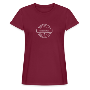 Made in the Image of God - Women's Relaxed Fit T-Shirt - burgundy