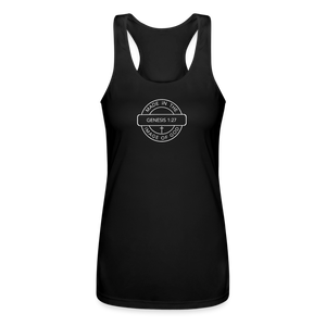 Made in the Image of God - Women’s Performance Racerback Tank Top - black