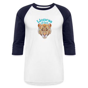 Lioness of God - Baseball T-Shirt - white/navy