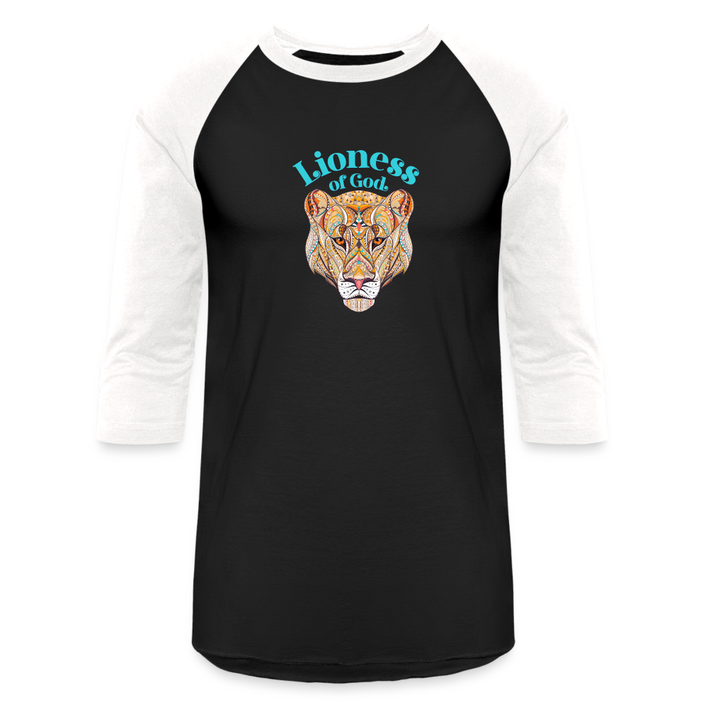 Lioness of God - Baseball T-Shirt - black/white