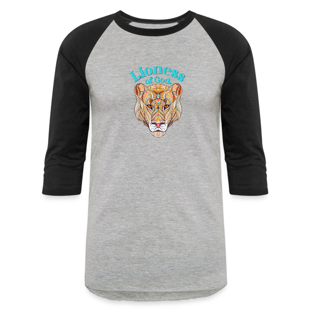 Lioness of God - Baseball T-Shirt - heather gray/black