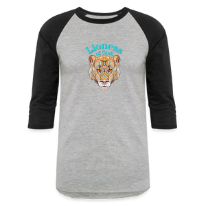 Lioness of God - Baseball T-Shirt - heather gray/black