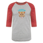 Lioness of God - Baseball T-Shirt - heather gray/red