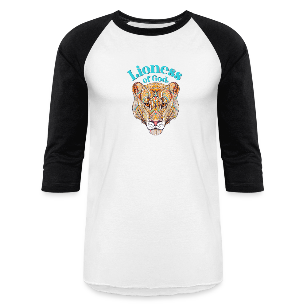 Lioness of God - Baseball T-Shirt - white/black