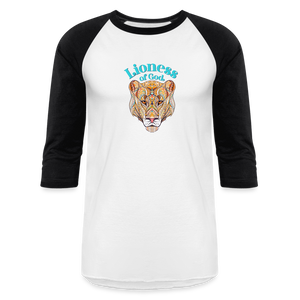 Lioness of God - Baseball T-Shirt - white/black