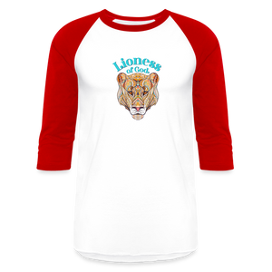 Lioness of God - Baseball T-Shirt - white/red