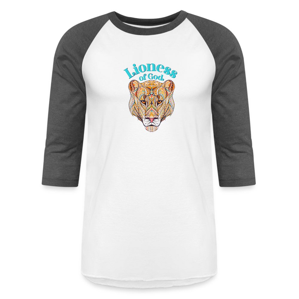 Lioness of God - Baseball T-Shirt - white/charcoal