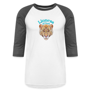 Lioness of God - Baseball T-Shirt - white/charcoal