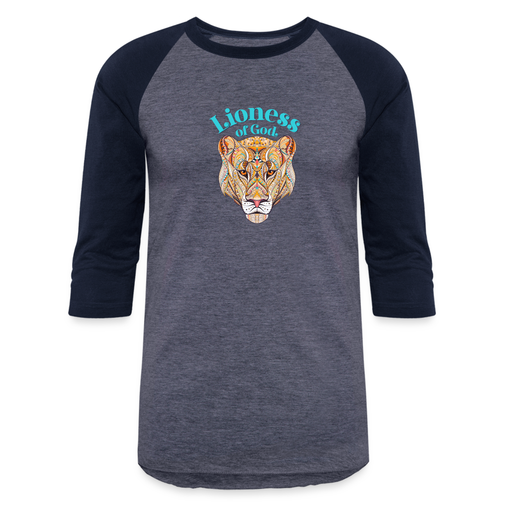 Lioness of God - Baseball T-Shirt - heather blue/navy