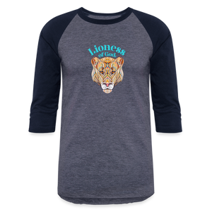 Lioness of God - Baseball T-Shirt - heather blue/navy