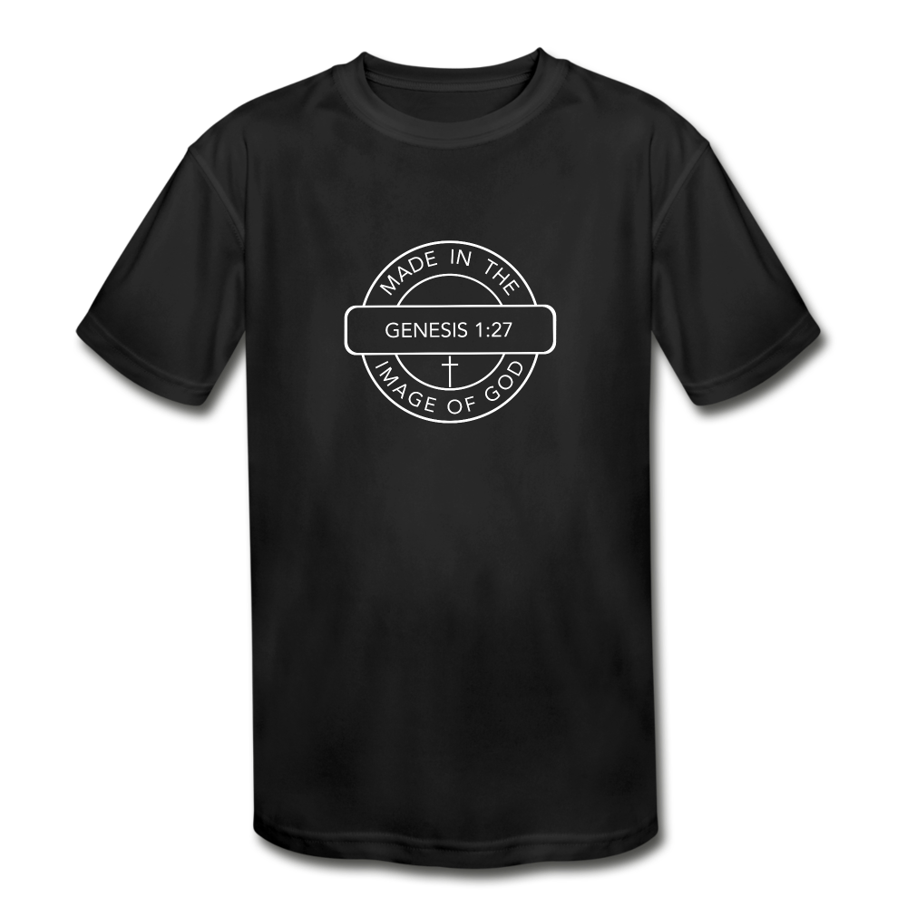 Made in the Image of God - Kids' Moisture Wicking Performance T-Shirt - black