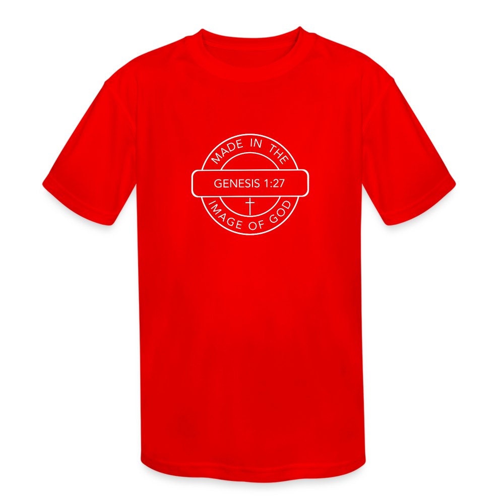 Made in the Image of God - Kids' Moisture Wicking Performance T-Shirt - red