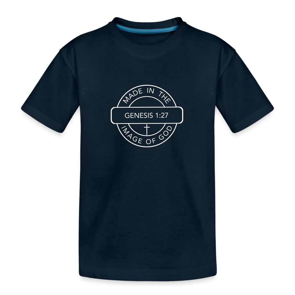 Made in the Image of God - Kid’s Premium Organic T-Shirt - deep navy