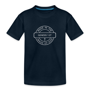 Made in the Image of God - Kid’s Premium Organic T-Shirt - deep navy