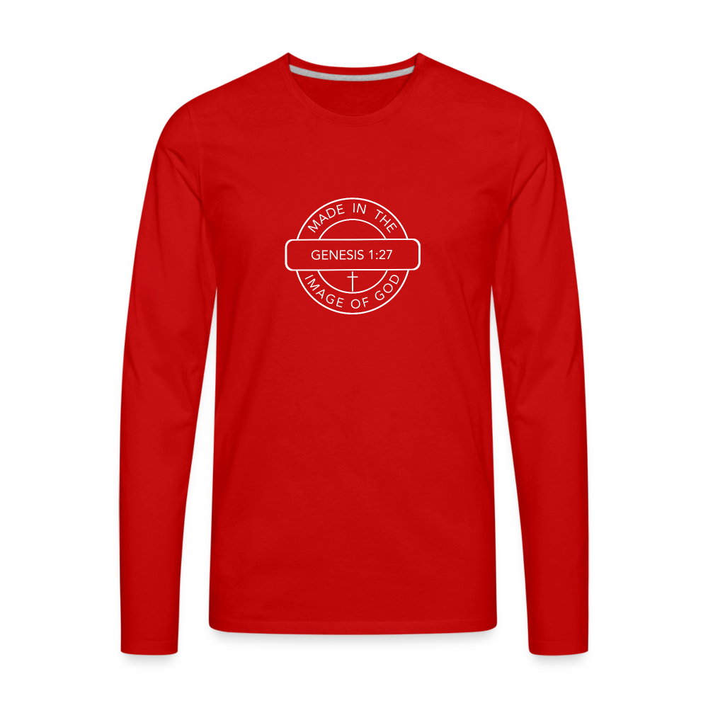 Made in the Image of God - Men's Premium Long Sleeve T-Shirt - red