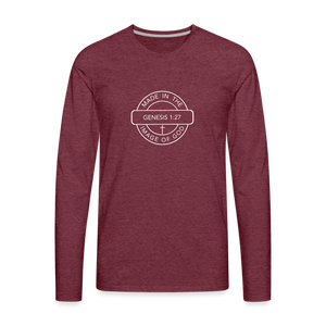 Made in the Image of God - Men's Premium Long Sleeve T-Shirt - heather burgundy