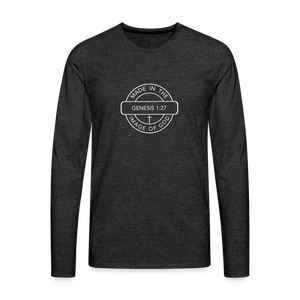 Made in the Image of God - Men's Premium Long Sleeve T-Shirt - charcoal grey