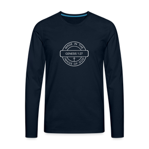 Made in the Image of God - Men's Premium Long Sleeve T-Shirt - deep navy