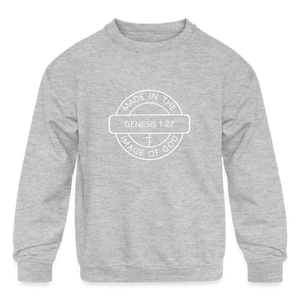 Made in the Image of God - Kids' Crewneck Sweatshirt - heather gray