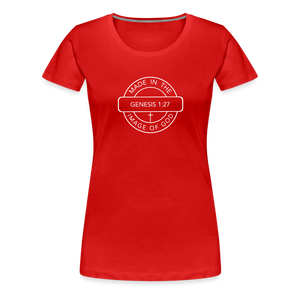 Made in the Image of God - Women’s Premium T-Shirt - red