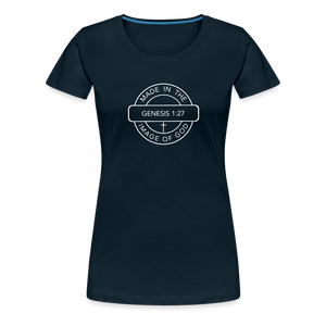 Made in the Image of God - Women’s Premium T-Shirt - deep navy