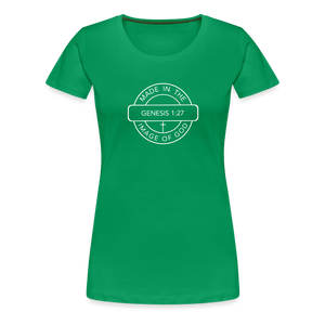 Made in the Image of God - Women’s Premium T-Shirt - kelly green