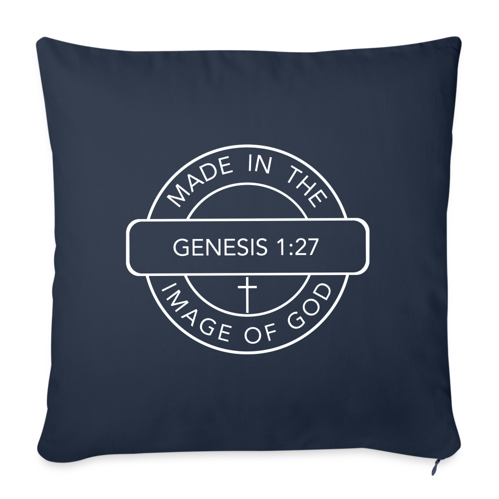 Made in the Image of God - Throw Pillow Cover - navy