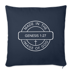 Made in the Image of God - Throw Pillow Cover - navy