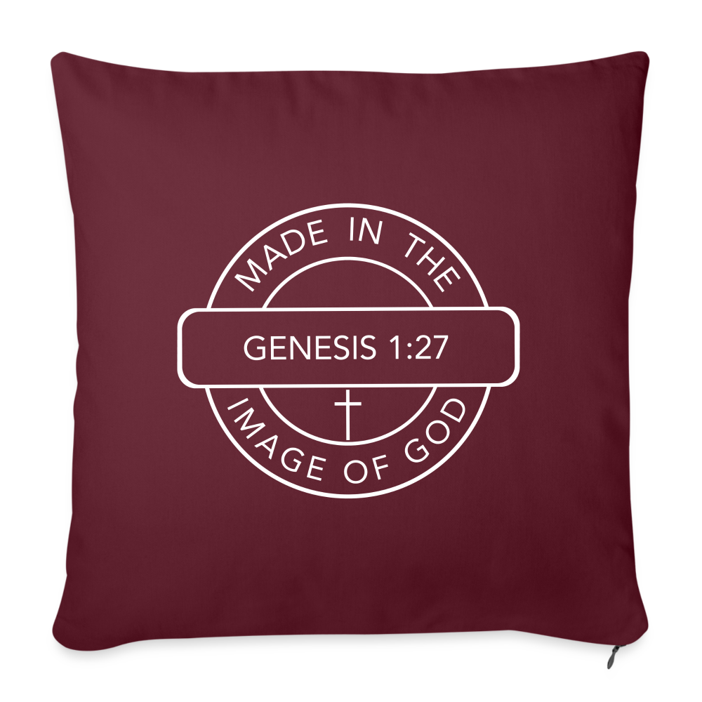 Made in the Image of God - Throw Pillow Cover - burgundy