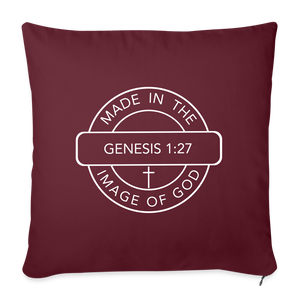 Made in the Image of God - Throw Pillow Cover - burgundy